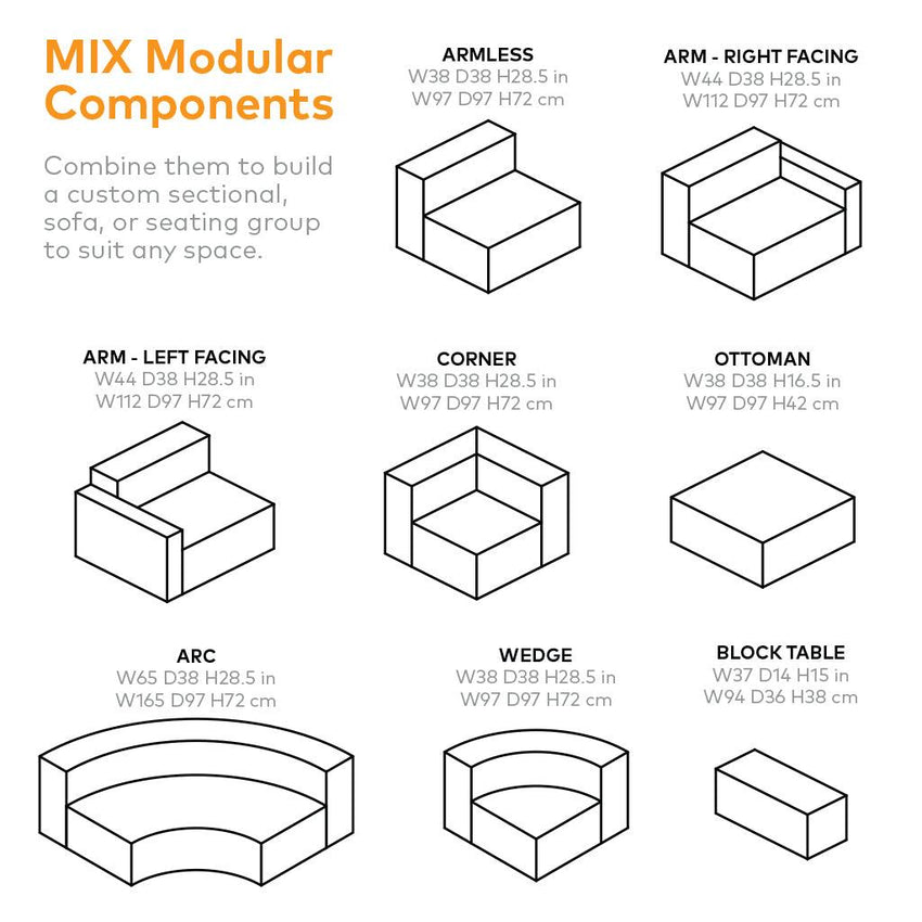 Mix Modular Ottoman - F2 Furnishings