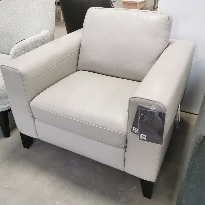 Sollievo Chair in Warm Grey Leather - F2 Furnishings