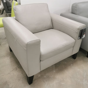 Sollievo Chair in Warm Grey Leather