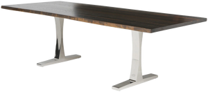 Toulouse Dining Table in Seared Oak & Stainless Steel