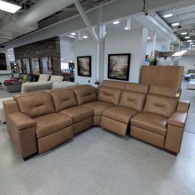 Apex Sectional in Almond leather