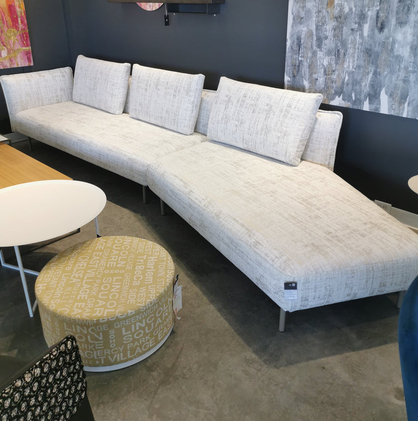 Le Montreuil Sectional in Brilliance Latte